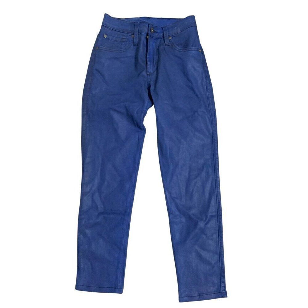 james jeans twiggy ankle 19371 Womens Solid Blue Shine High Rise Denim 28